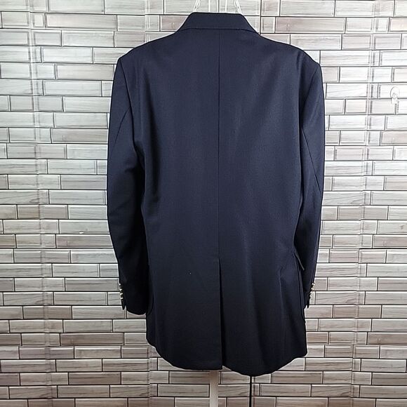 Man in wool Men's navy sport coat Jeffrey Cain style from Hamer's - Picture 7 of 16